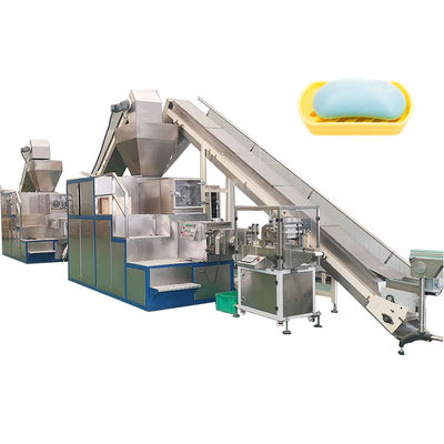 1000 kg/h línea de fabricación de jabón de estampado y moldeado con materiales de acero inoxidable